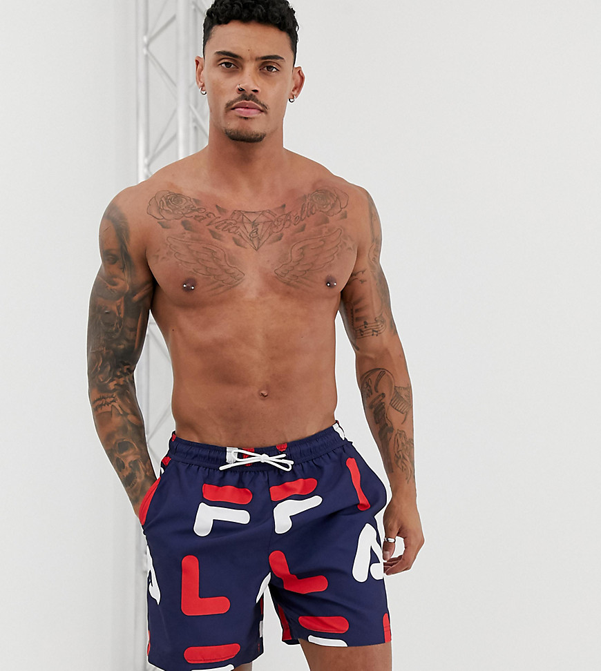 Fila swimshorts with all over print in navy