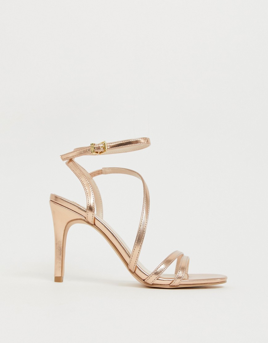 Faith Delly rose gold strappy heeled sandals