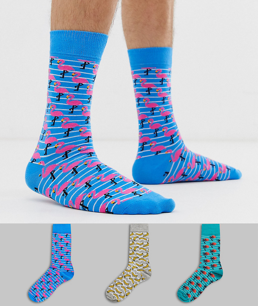 Burton Menswear socks in flamingo jacquard