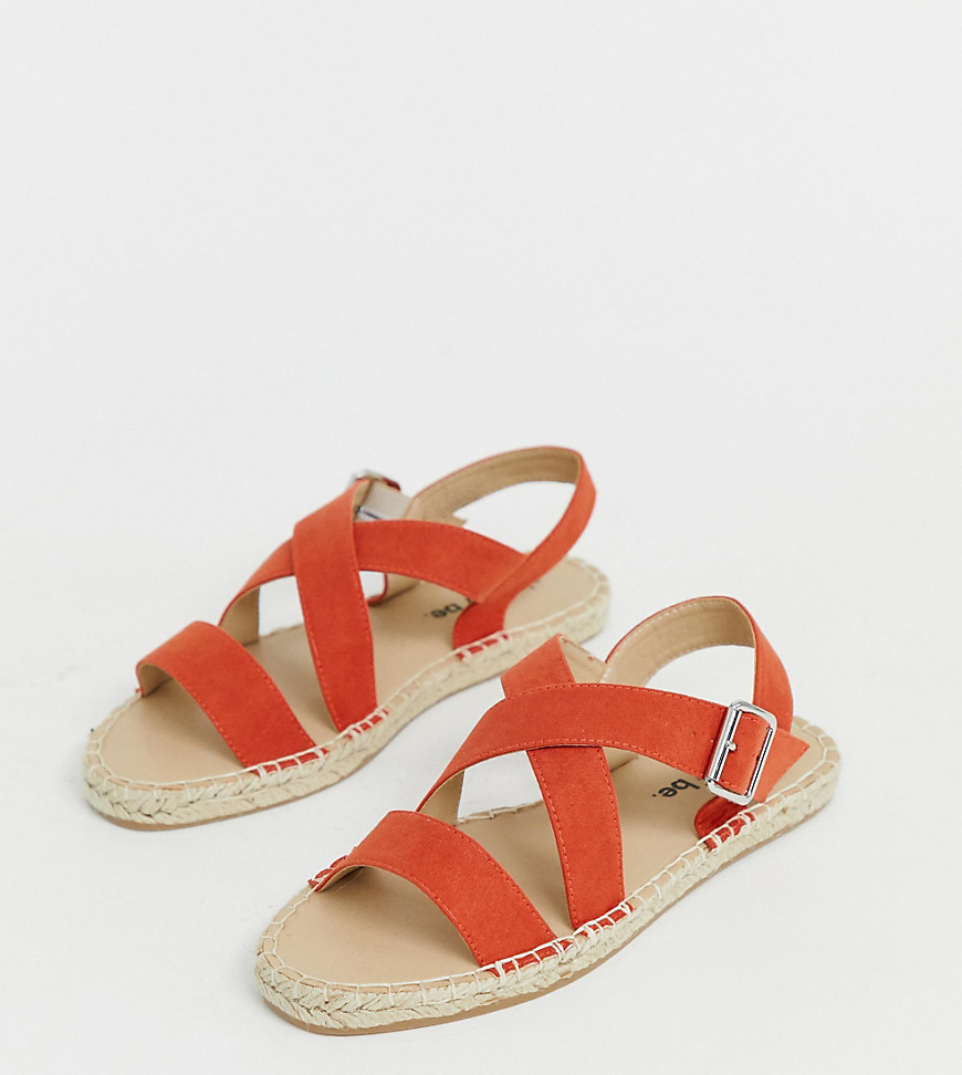 Simply Be espadrille in red in wide fit