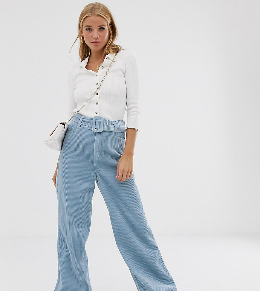 Urban Bliss cord wide leg trousers with self belt detail