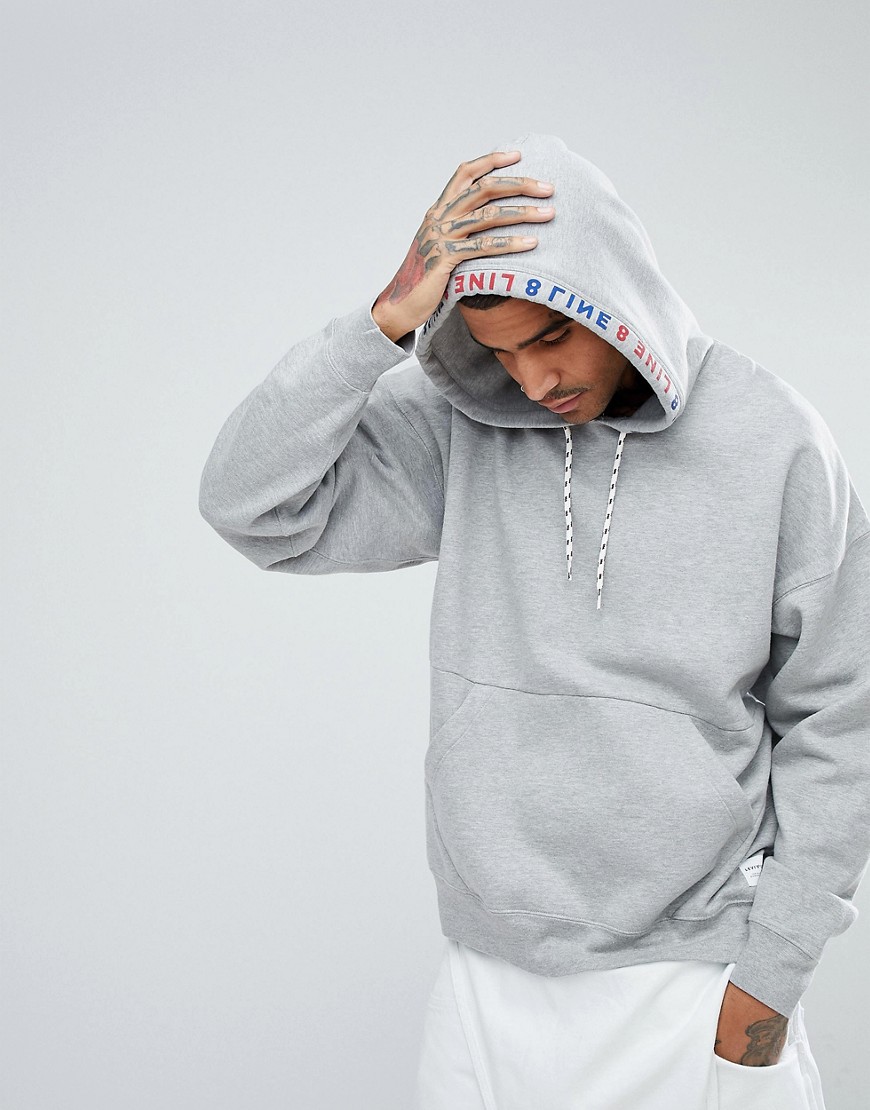 Levi's Line 8 Oversized Hoodie with Logo Trim - Line 8 reversed chin