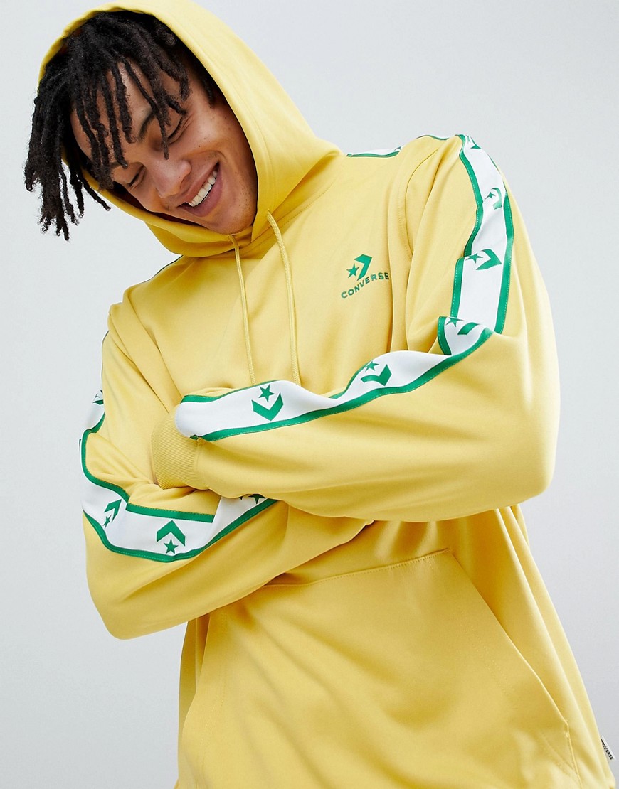Converse Pullover Hoodie With Taped Side Stripes In Yellow 10007588-A03 - Yellow