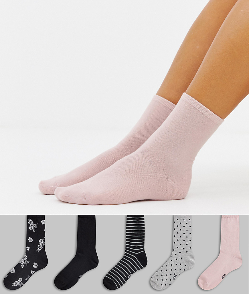 ALDO Chaoma 5 Multipack Patterned Socks - Multi