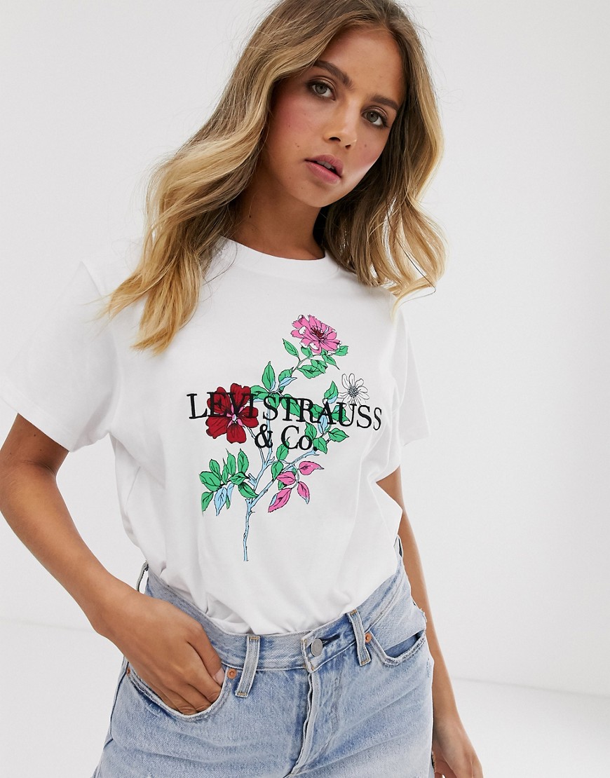 Levi's 90's varsity embroidered floral logo t-shirt