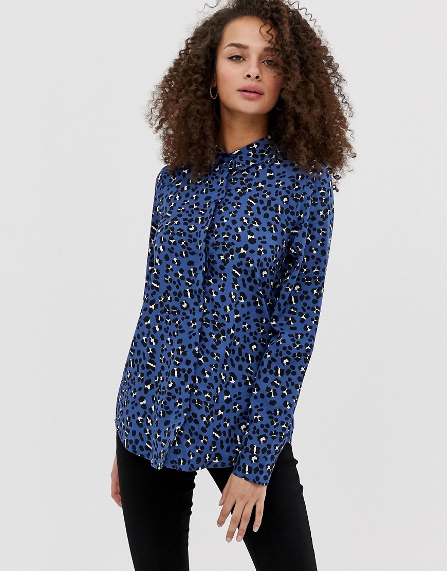 Brave Soul leopard print long sleeved shirt