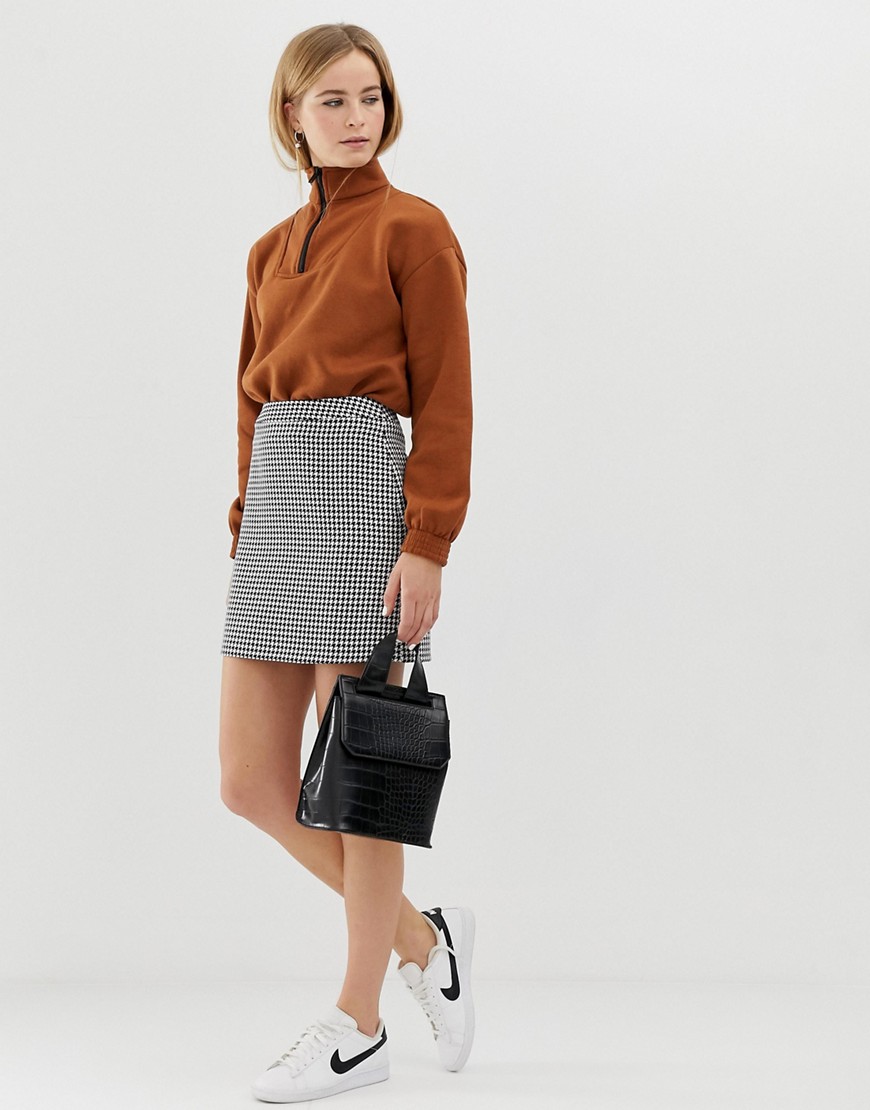 ASOS DESIGN ultimate a-line mini skirt in mono check