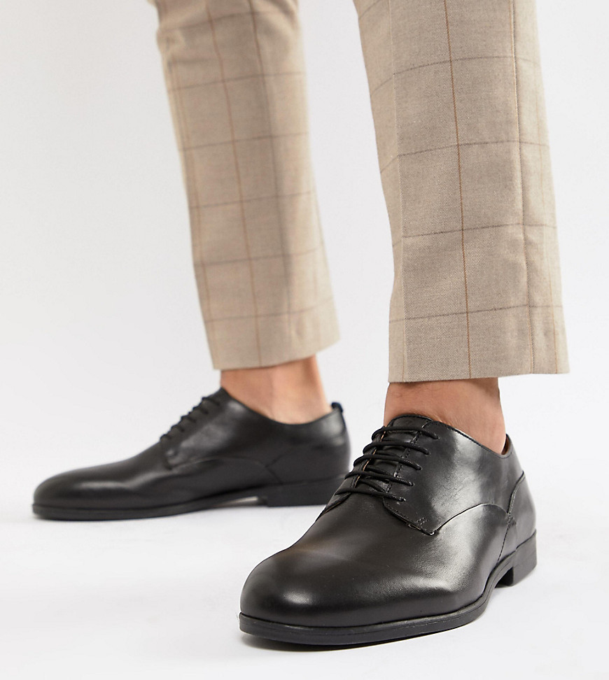 H By Hudson Wide Fit Axminster formal shoes in black leather