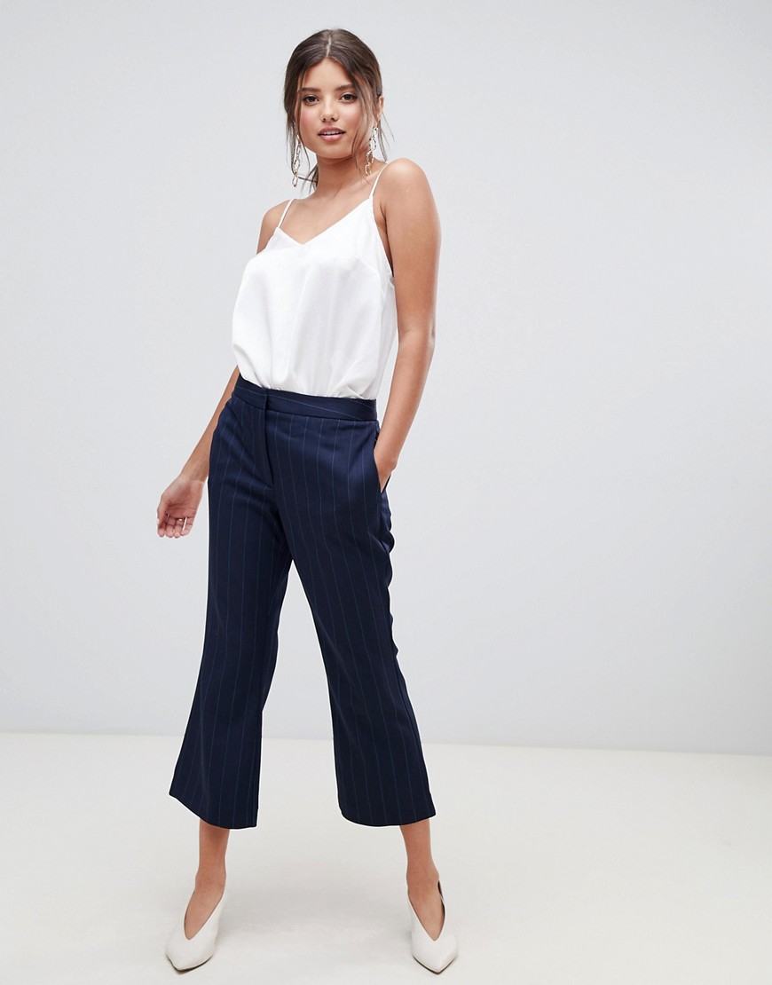 Millie Mackintosh pinstripe crop flare co-ord trousers