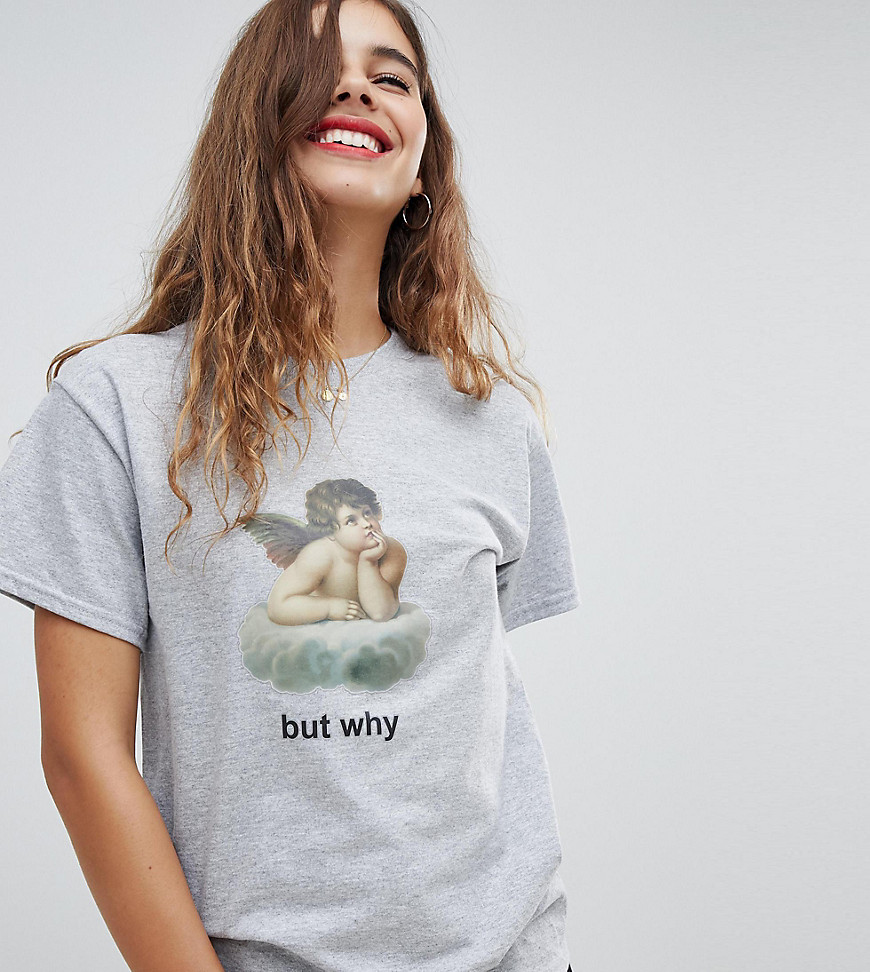 Adolescent Clothing t-shirt with but why cherub graphic - Grey