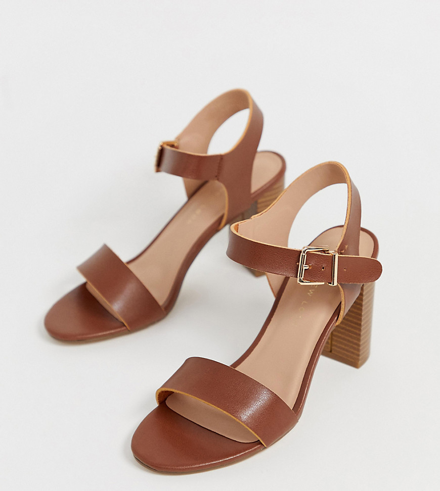 New Look wide fit block heeled sandal in tan