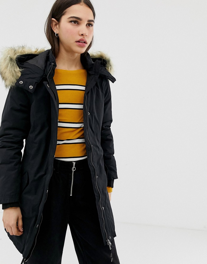 Only Sarah parka coat with faux fur hood