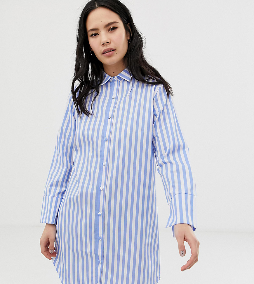 Hey Peachy stripe revere pyjama nightdress in blue