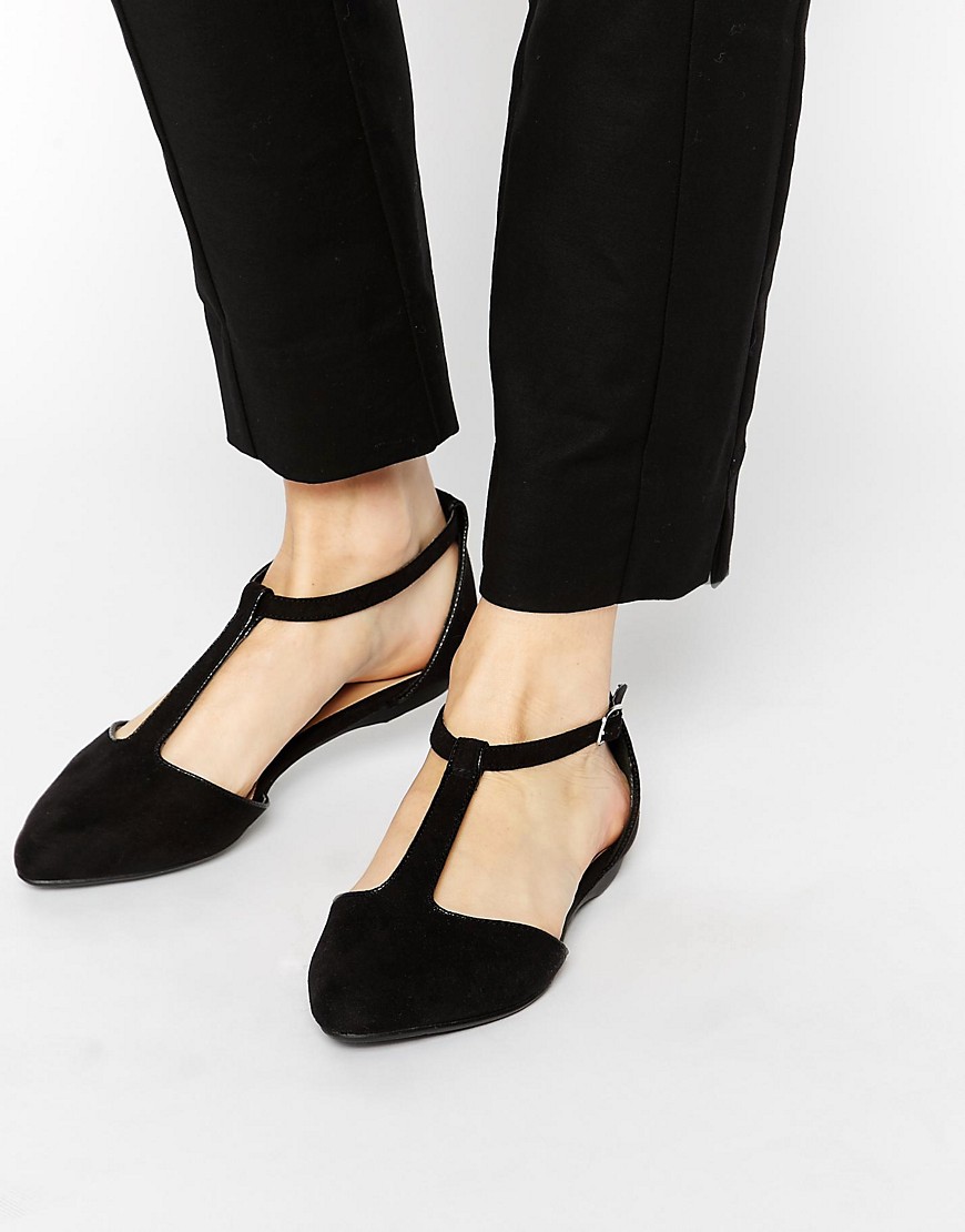 New Look | New Look Josie T Bar Flat Shoes at ASOS