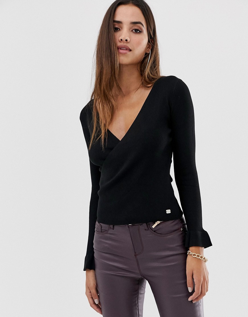 Lipsy v neck top with fluter sleeves