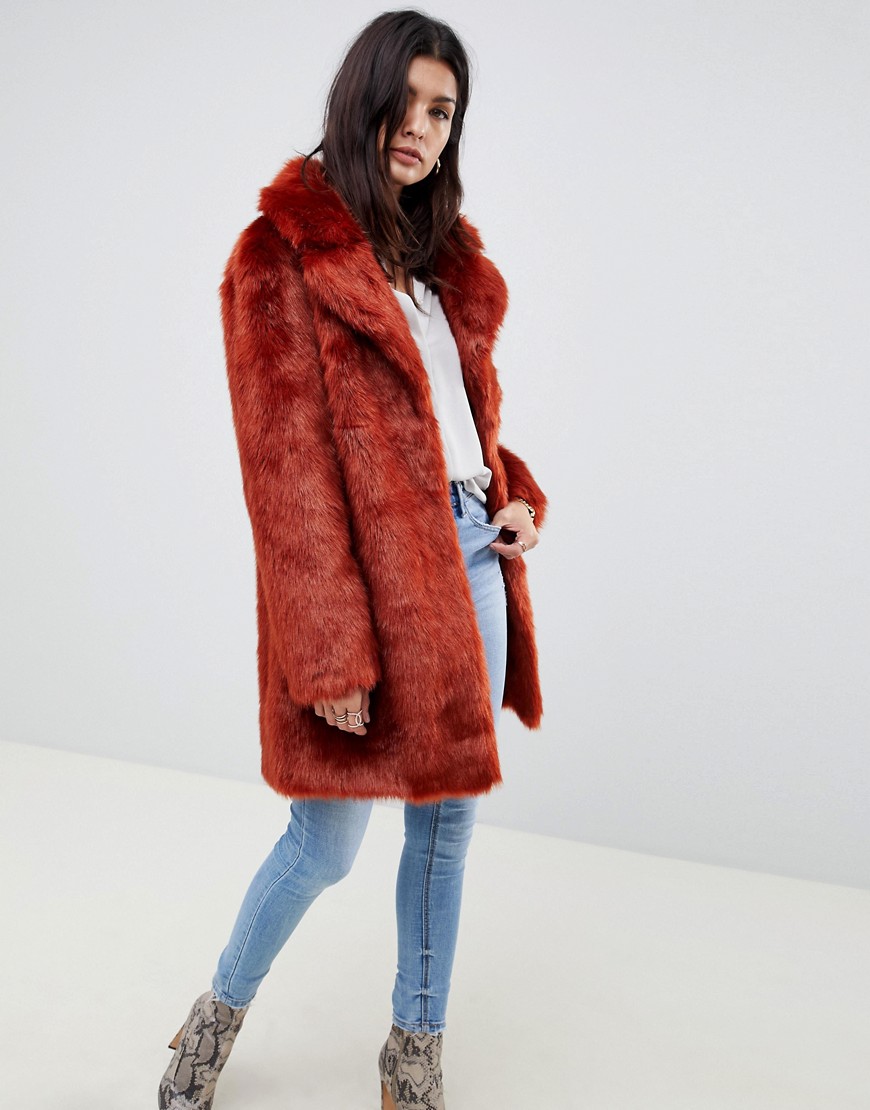ASOS DESIGN plush faux fur coat