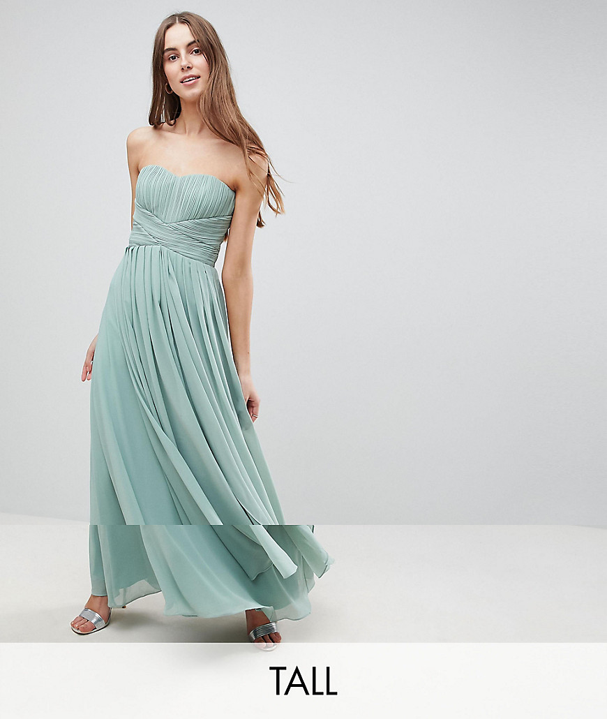 Y.A.S Tall Knot Detail Strapless Maxi Dress