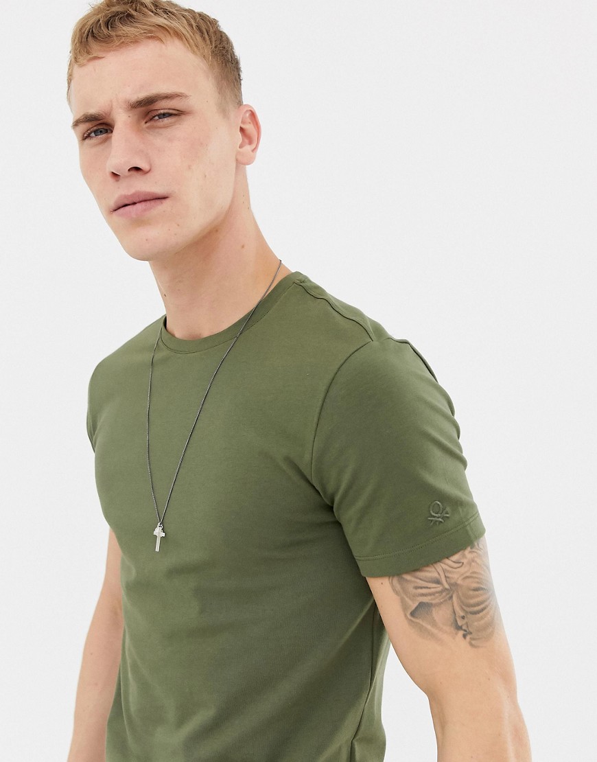United Colors Of Benetton muscle t-shirt with stretch in khaki