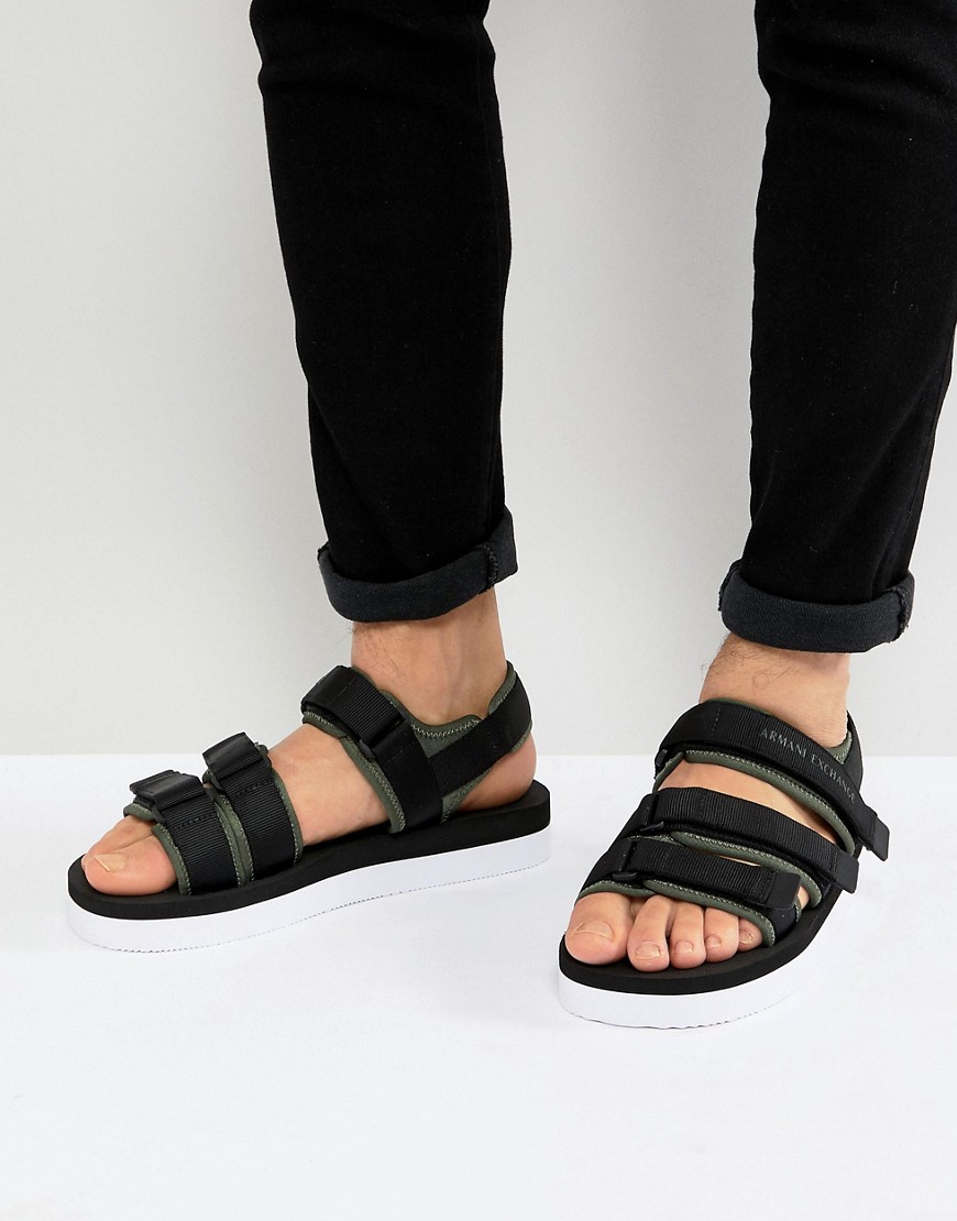 Armani Exchange Strap Sandals In Black - 56120