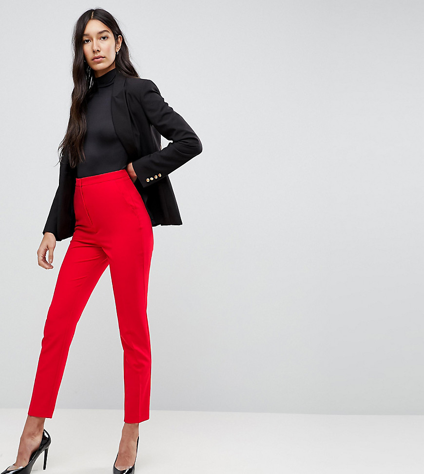 ASOS TALL Tailored Slim Clean Trouser - Red