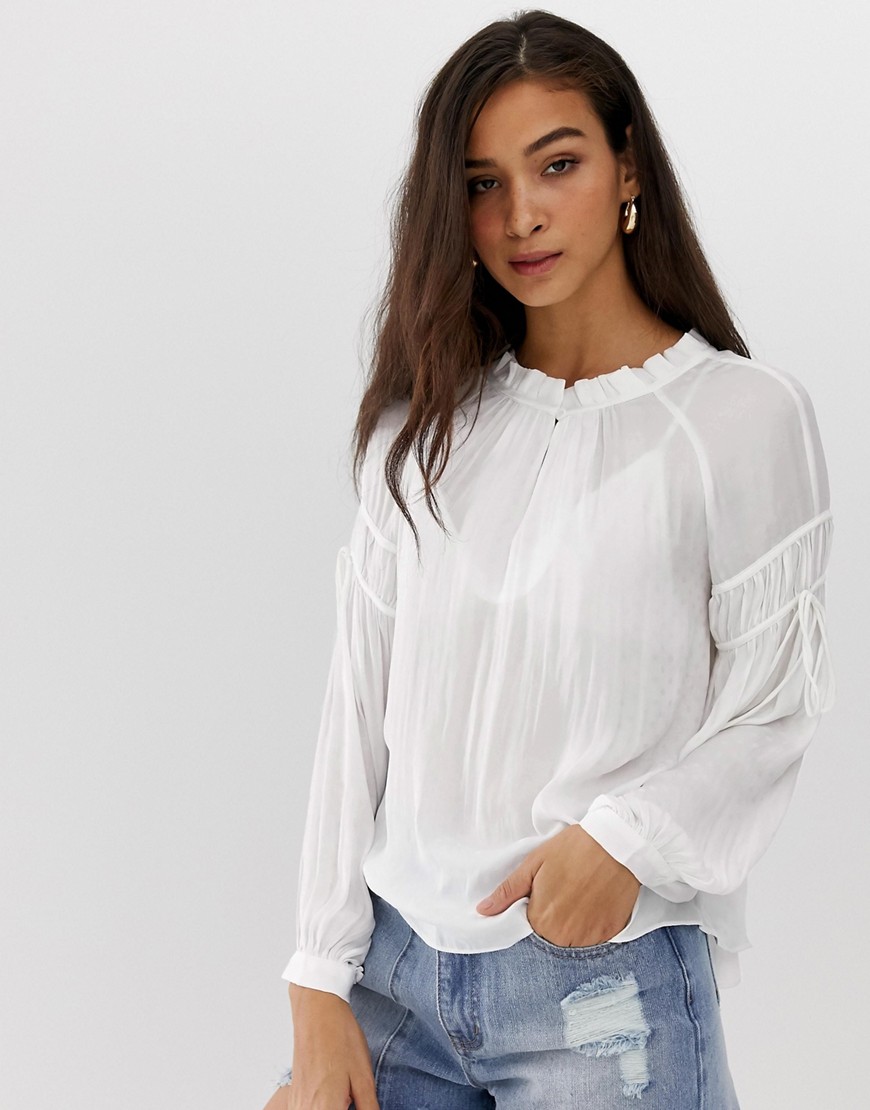 Current Air lace insert blouse