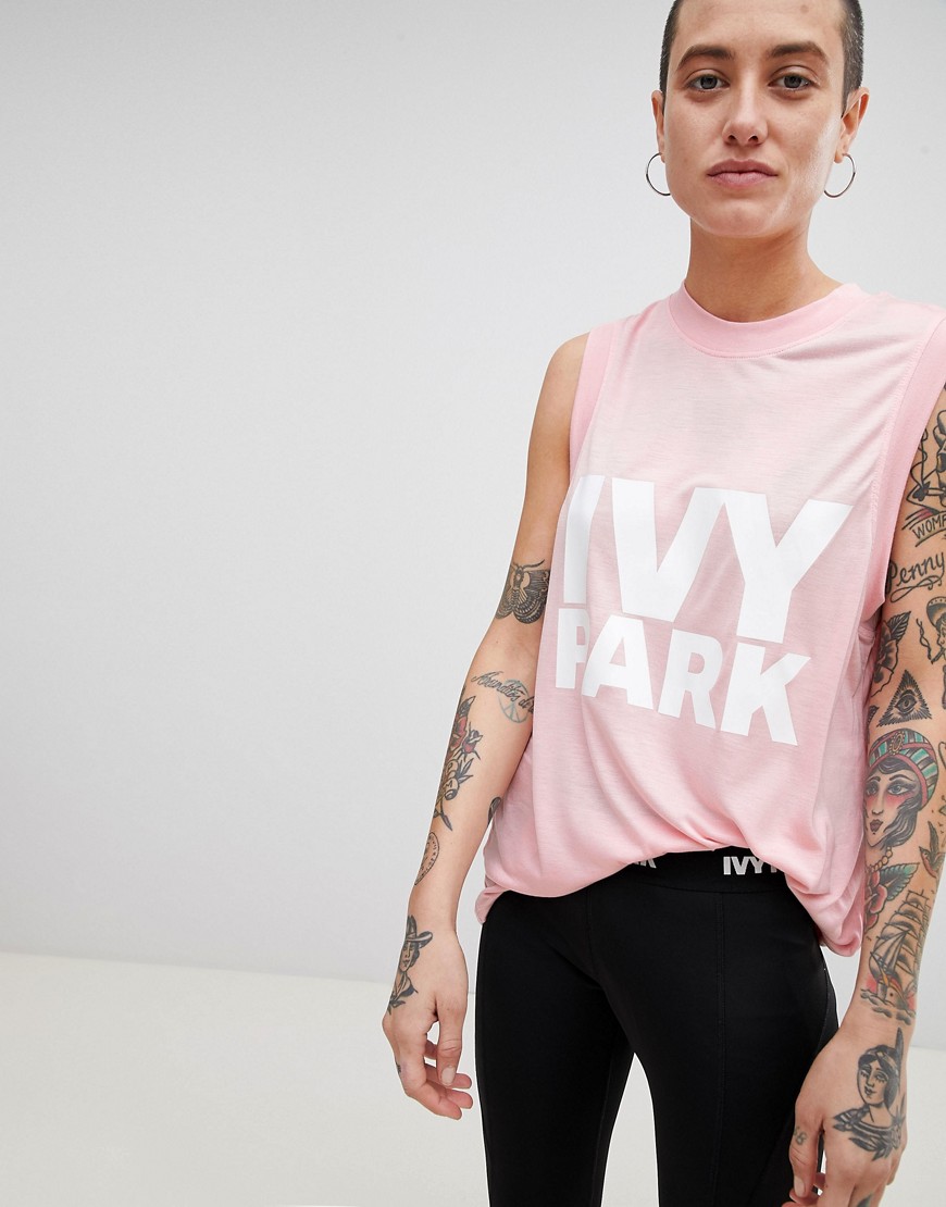 Ivy Park Logo Tank In Pink - Pink