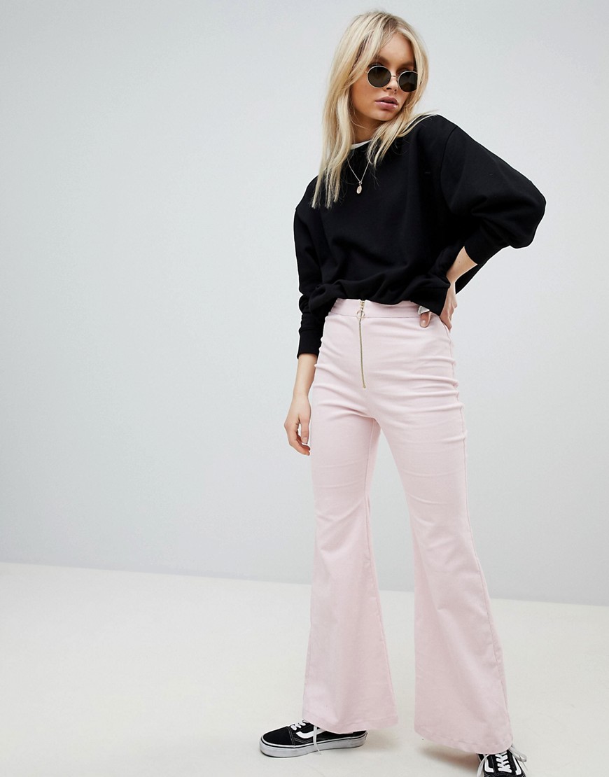 Nobody's Child Flared Trousers In Cord - Pink
