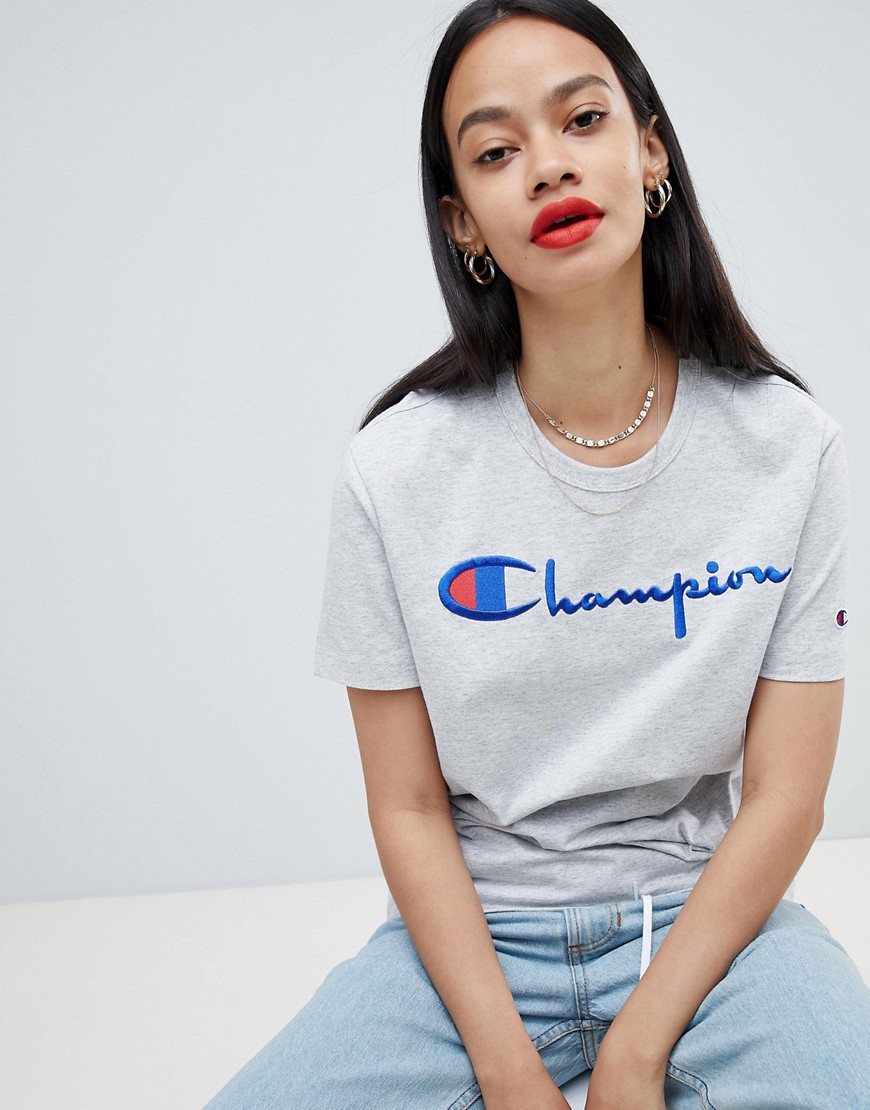 Champion relaxed t-shirt with front script logo - Grey