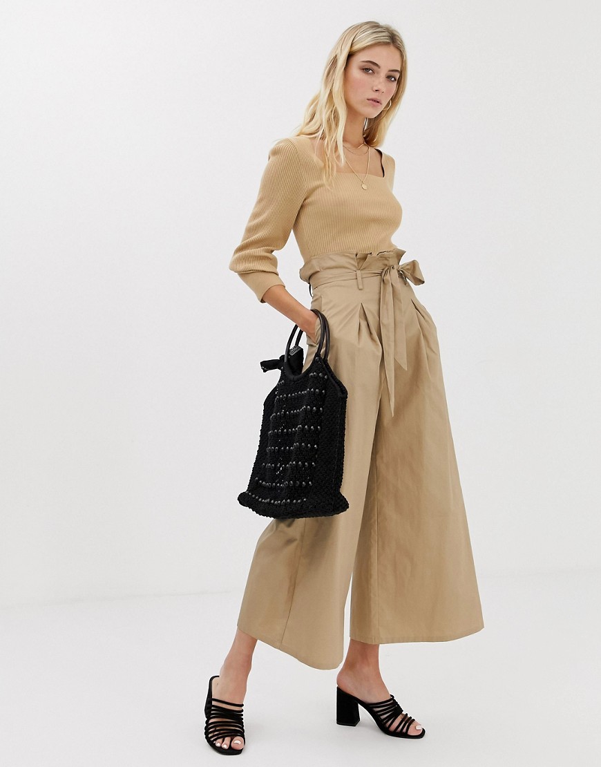 Glamorous paperbag waist trousers with wide leg