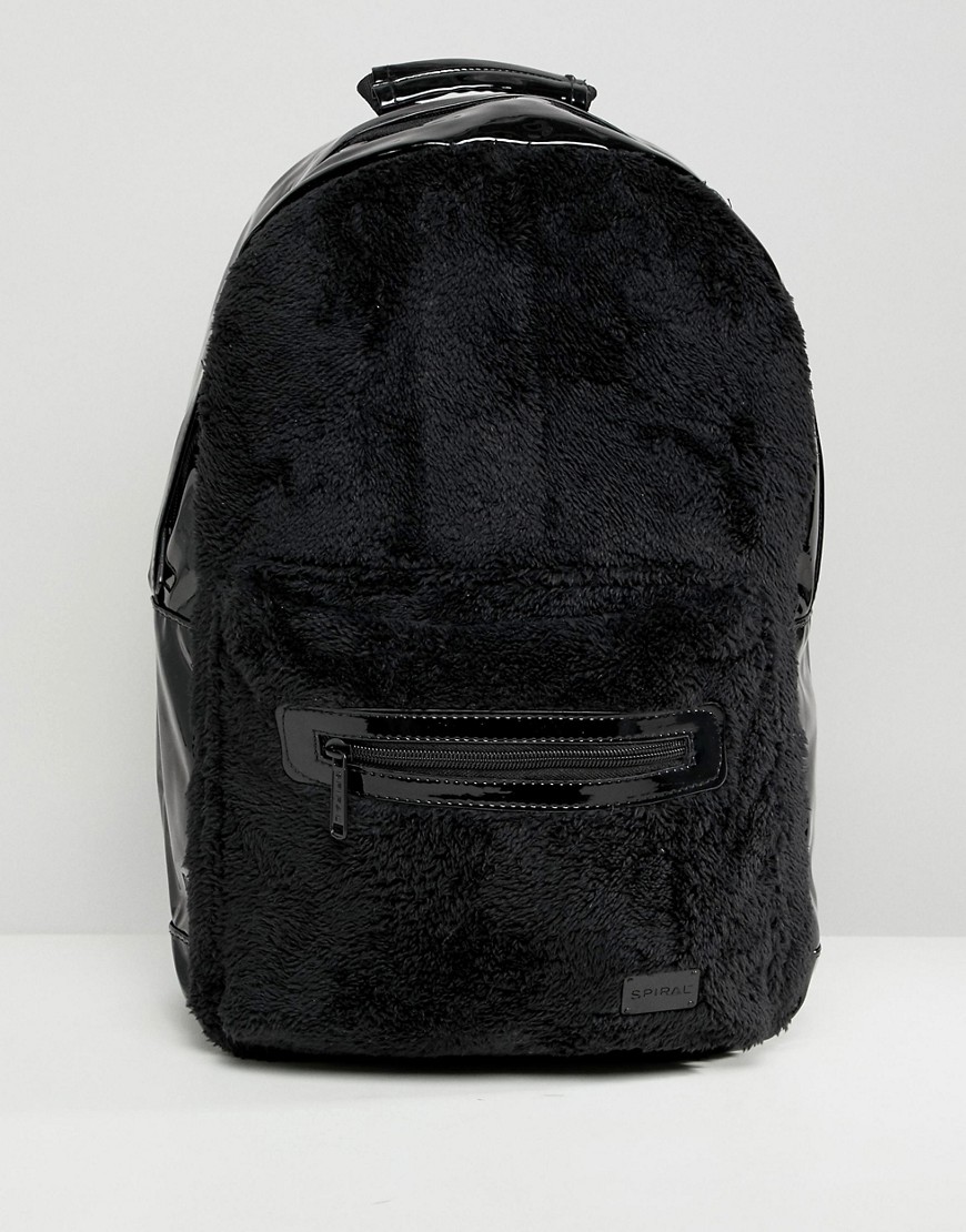 Spiral Rave Backpack in Faux Fur