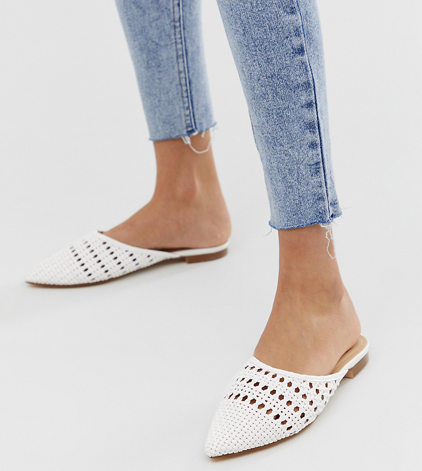 Oasis woven mules in white