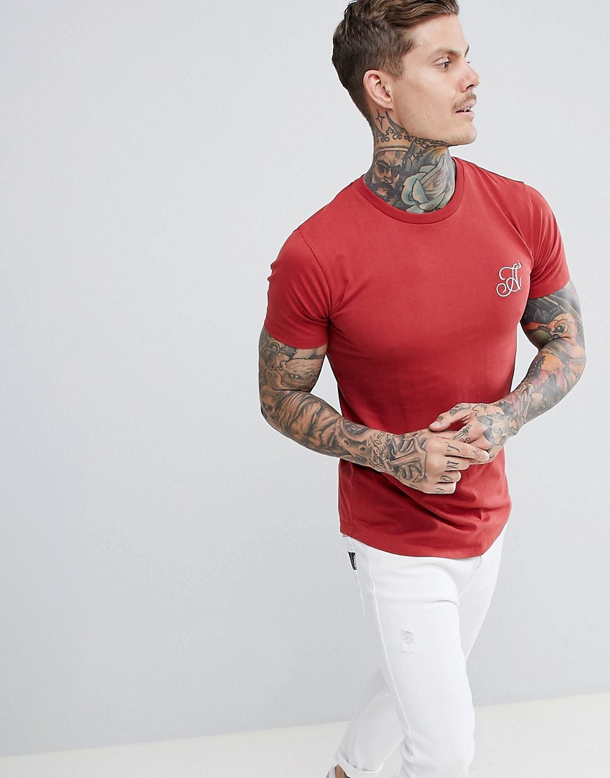 Ascend Muscle Fit Basic T-Shirt with Curved Hem