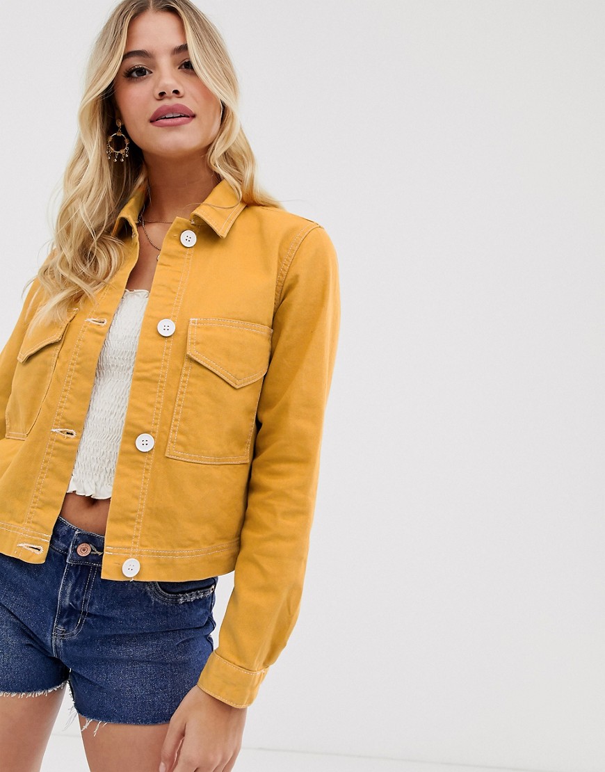 Pimkie pocket front jacket in yellow