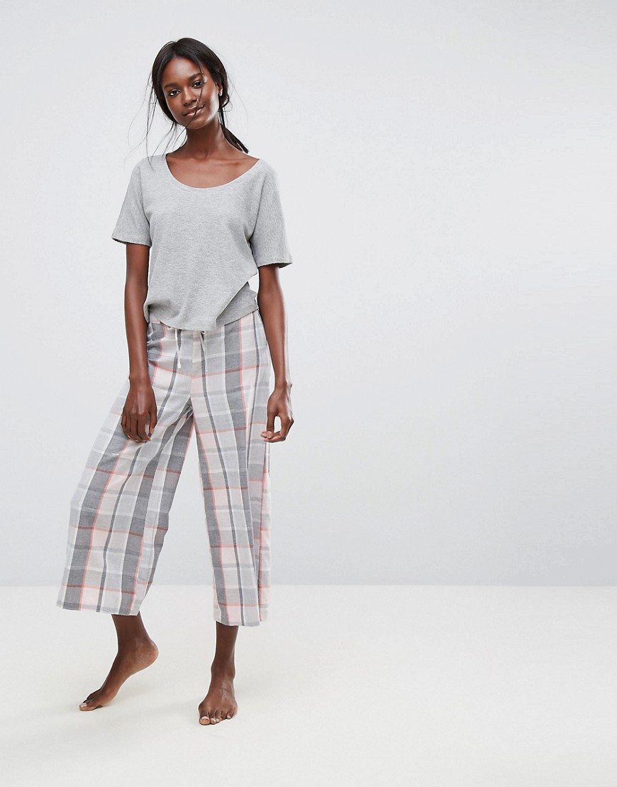 Lazy Days Off The Shoulder Sweat And Cullotte Pyjama Trouser