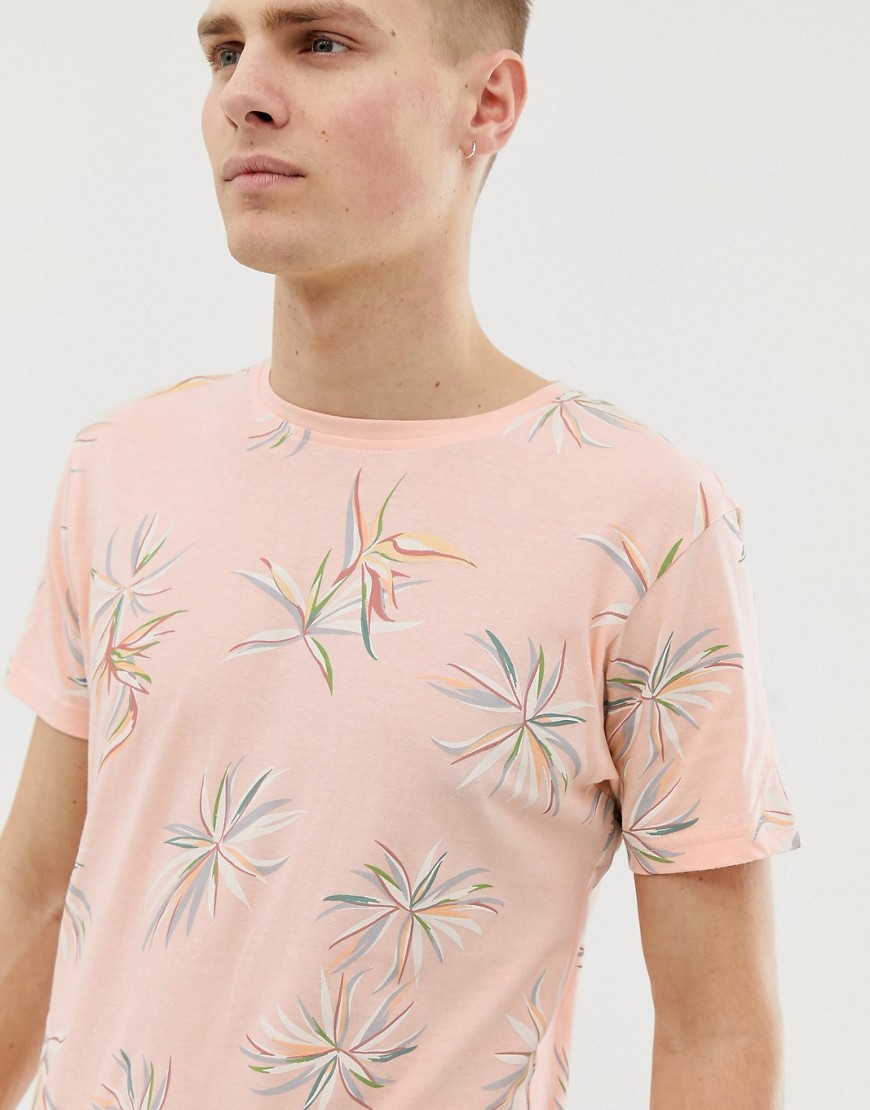 Bellfield t-shirt with floral print in pink