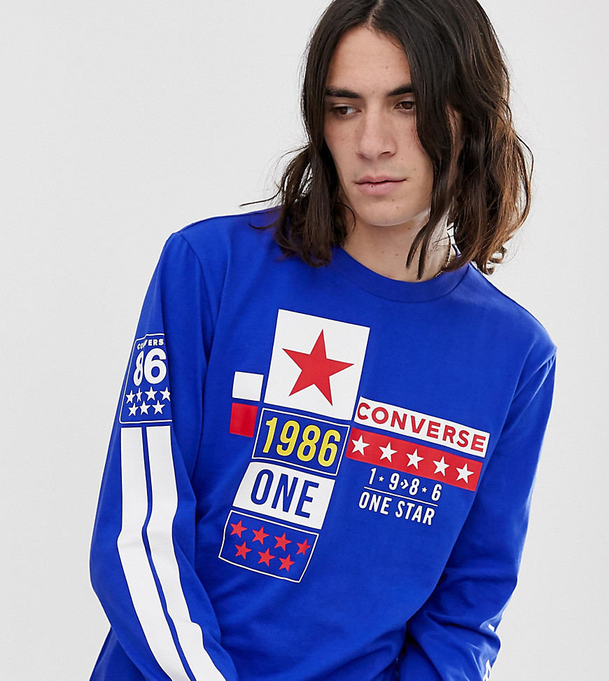 Converse One Star '86 Long Sleeve T-Shirt In Blue Exclusive at ASOS