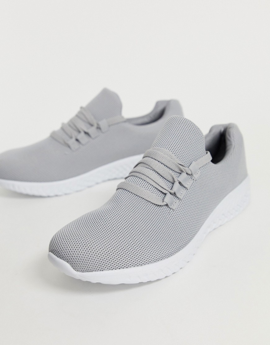 New Look knitted trainers in grey