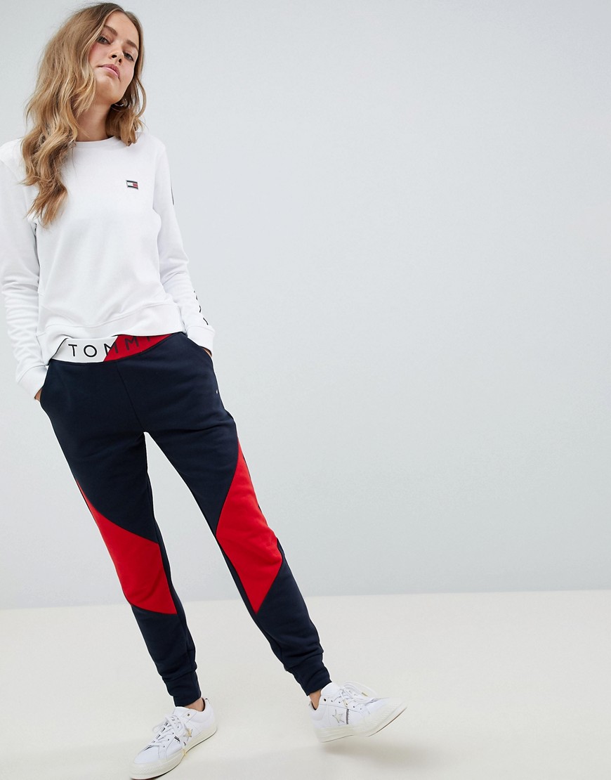 Tommy Hilfiger Colour Block Joggers With Logo Waistband - Midnight