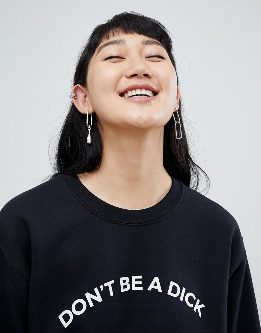 Adolescent Clothing don't be a dick sweatshirt - Black/white