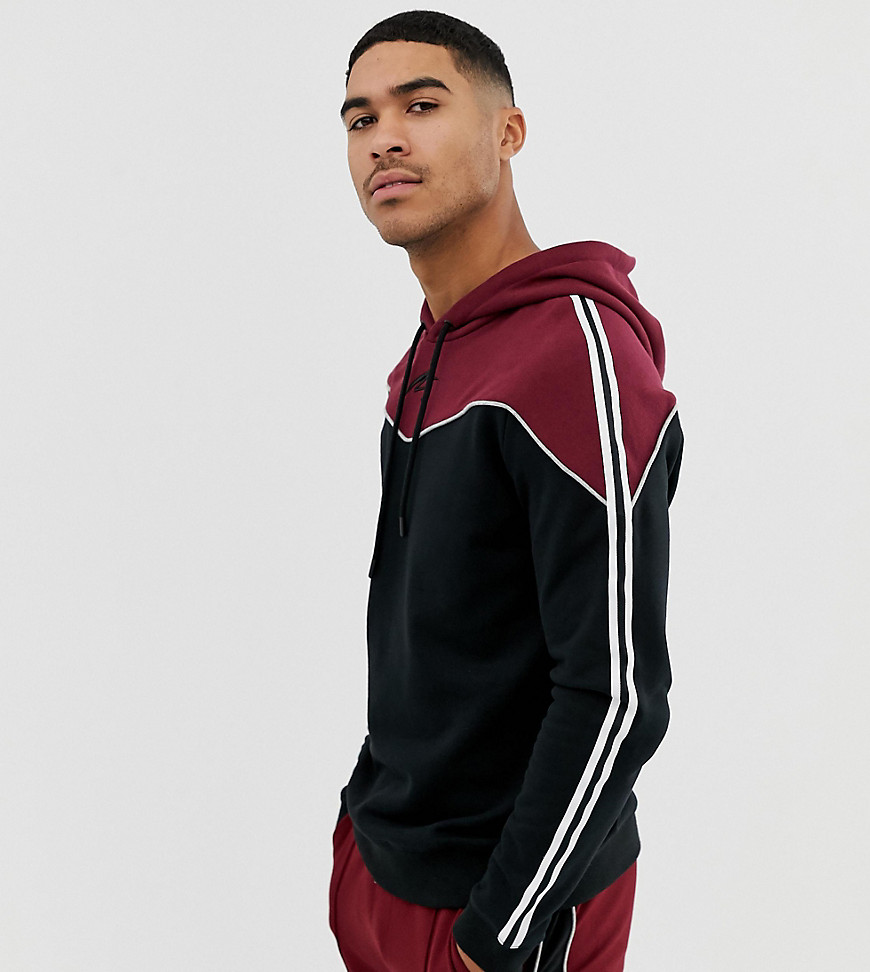 Mauvais muscle hoodie with chevron panel and side stripe