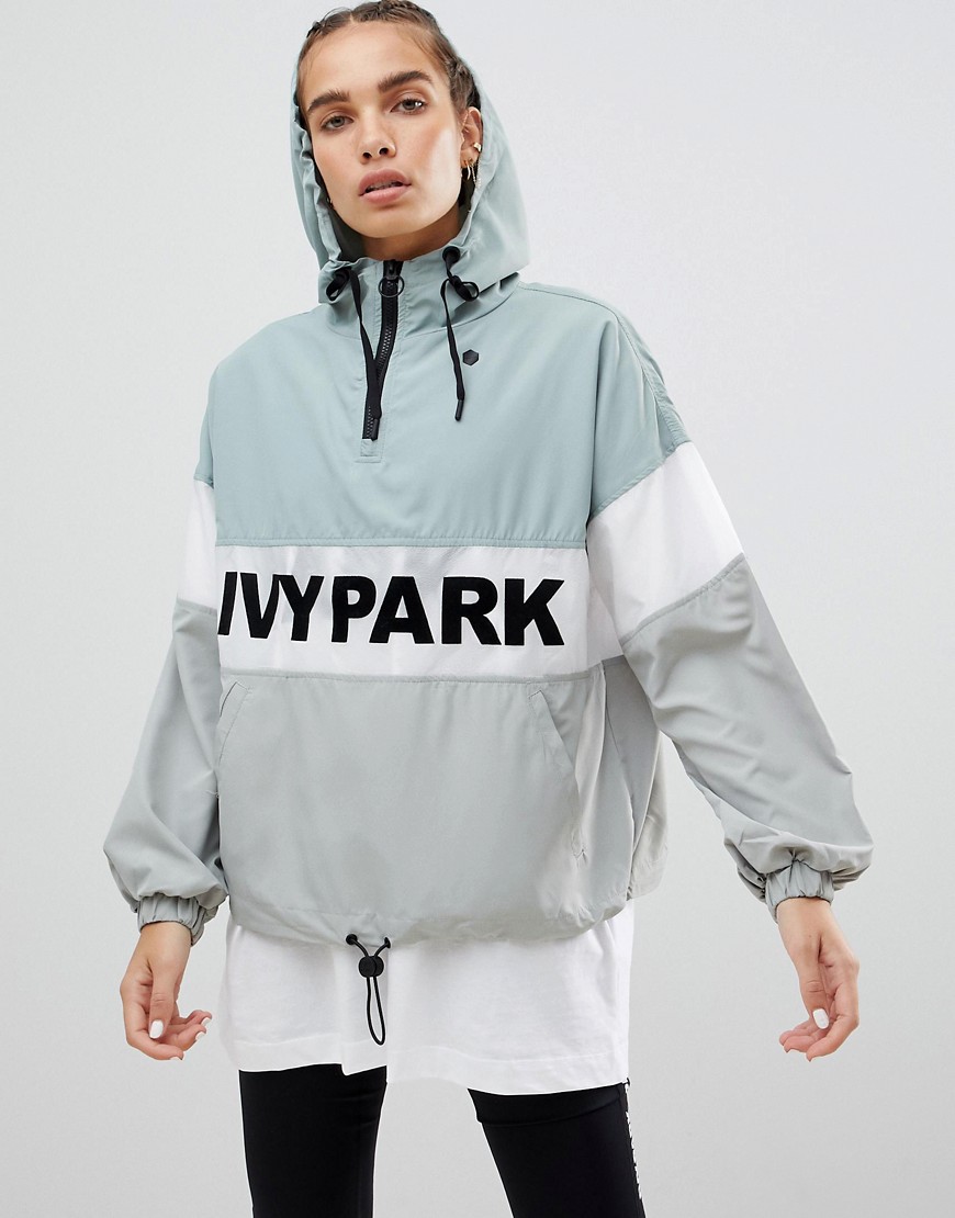 Ivy Park Sheer Panel Flocked Jacket In Mint