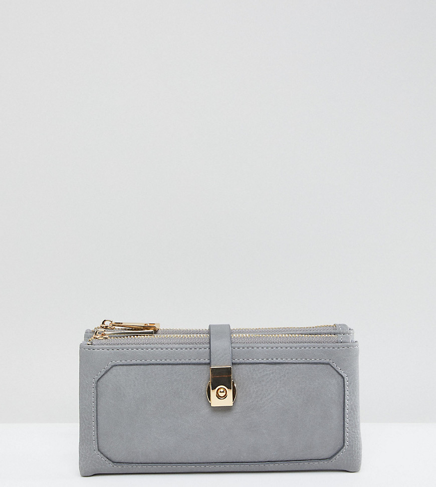 Accessorize grey soft double flap wallet - 35 grey