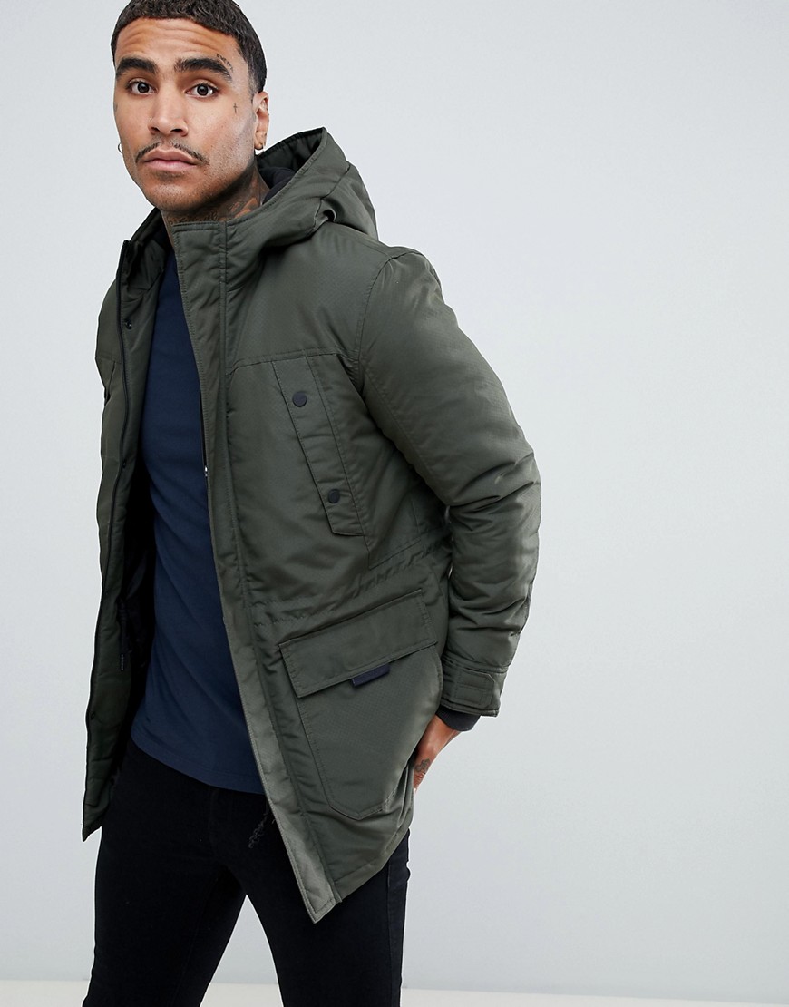 Only & Sons parka with fleece lined hood