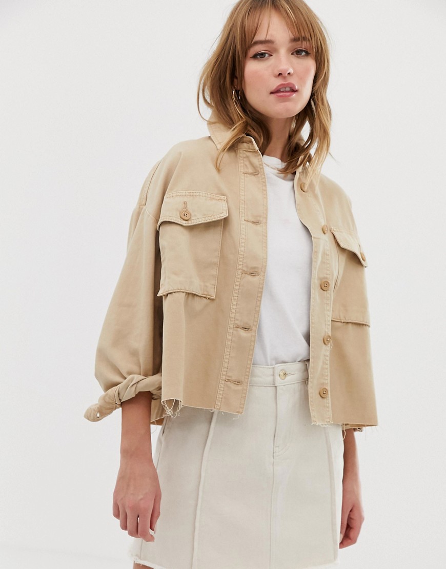 Only cropped utility jacket