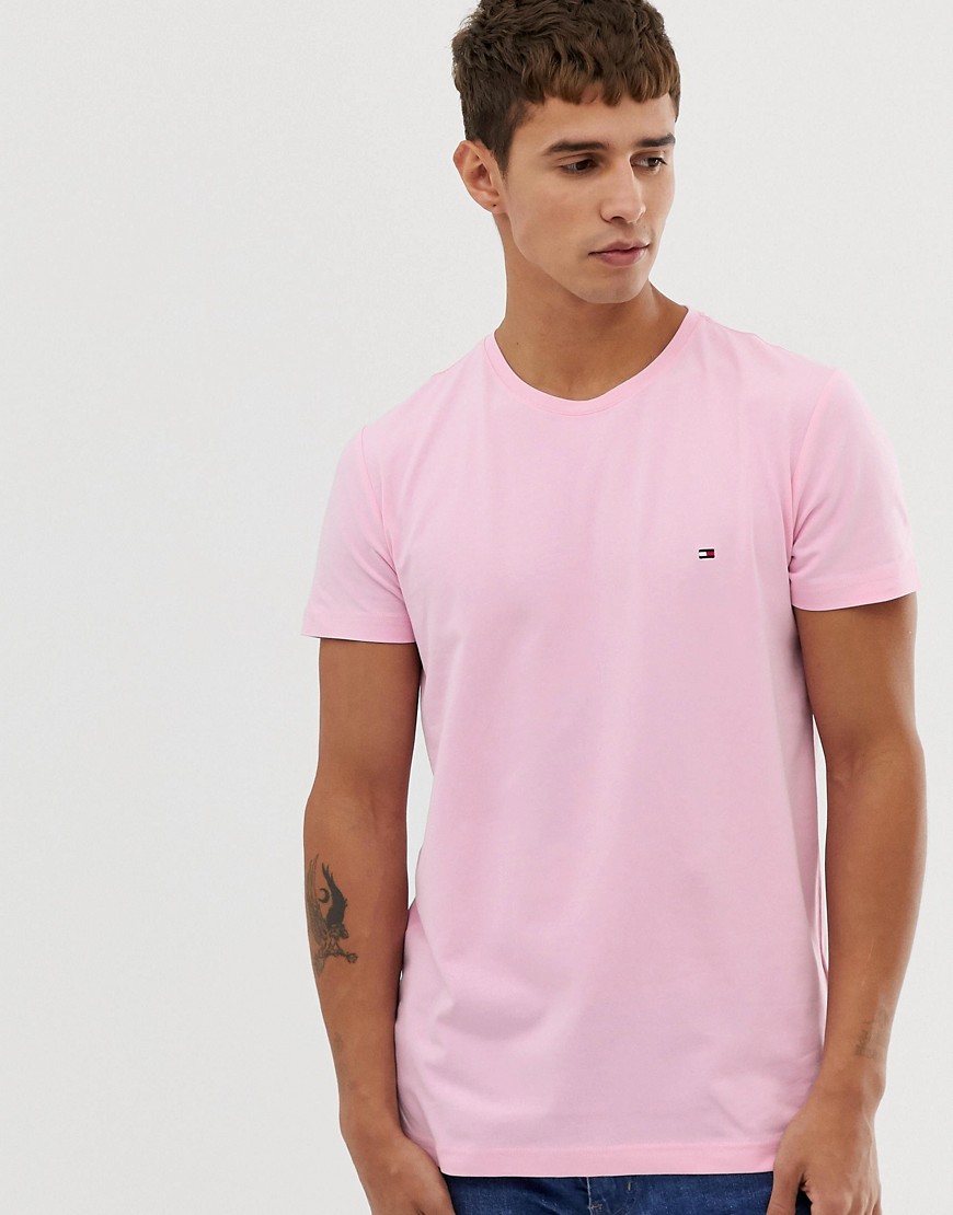 Tommy Hilfiger t-shirt with pique icon flag logo in pastel pink