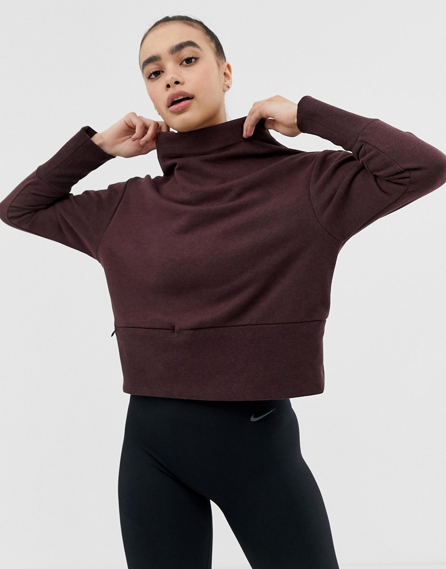 Nike Yoga Sweatshirt In Burgundy