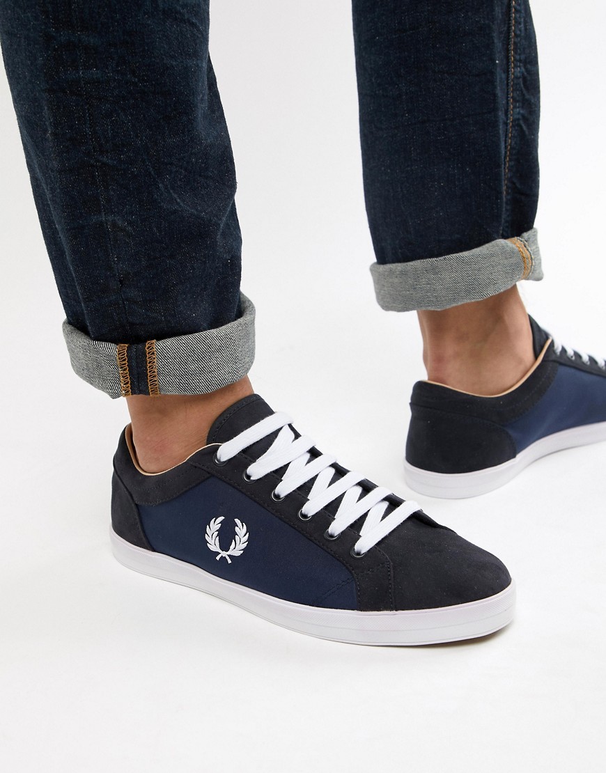 Fred Perry Baseline nylon mix trainers in navy