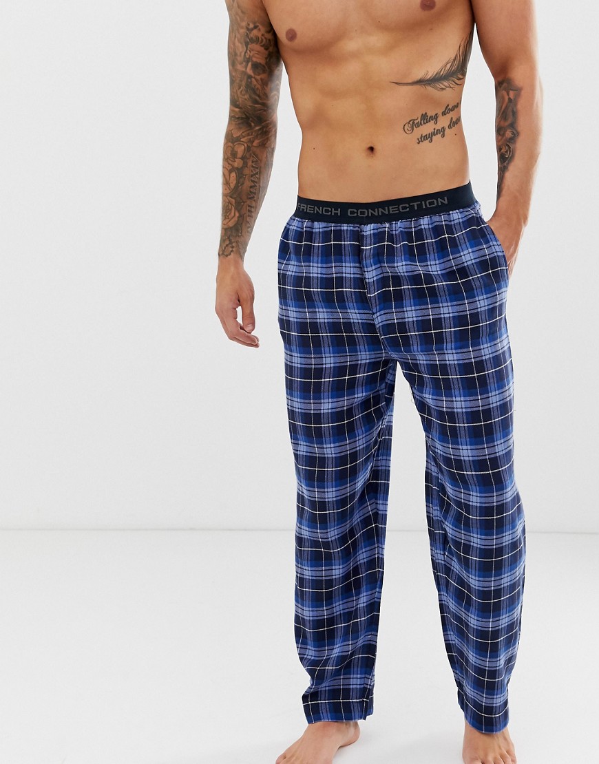 French Connection flannel logo waistband lounge pant