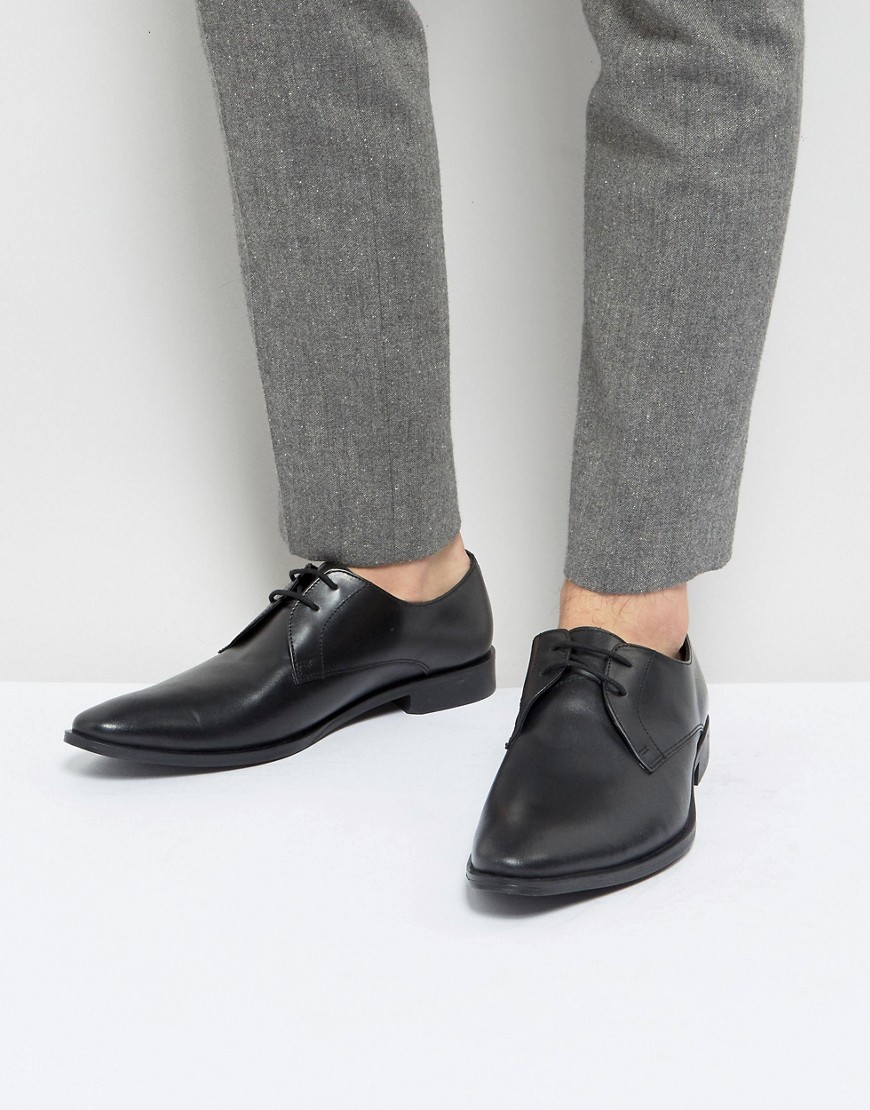 Frank Wright Derby Shoes In Black Leather