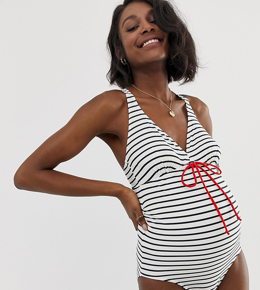 Mamalicious maternity stripe swimsuit